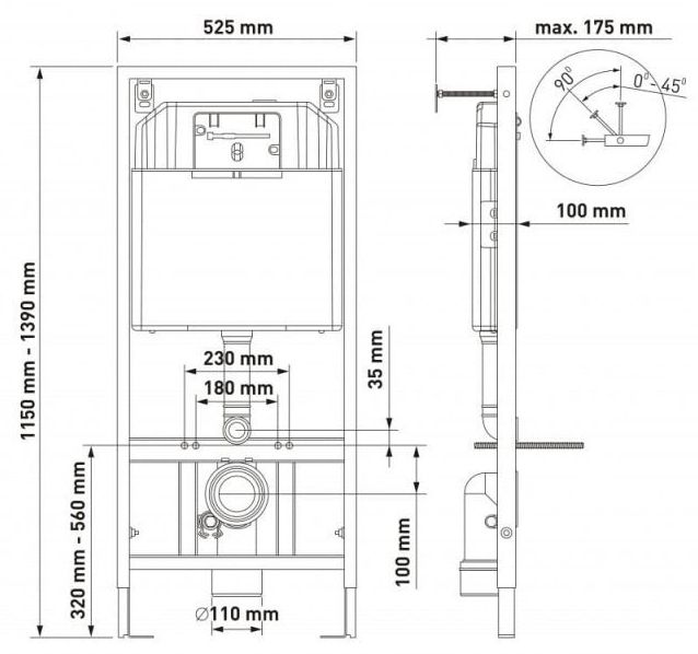 Комплект Berges Novum, кнопка L3 хром глянец, унитаз Strati Rimless, сиденье Strati Slim, 042448