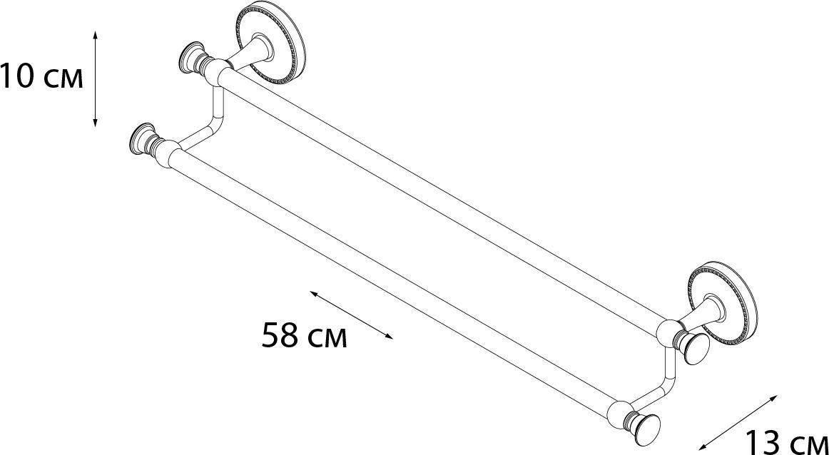 Полотенцедержатель трубчатый двойной Fixsen Adele, FX-55002