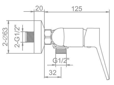 Смеситель для душа Ledeme L2069