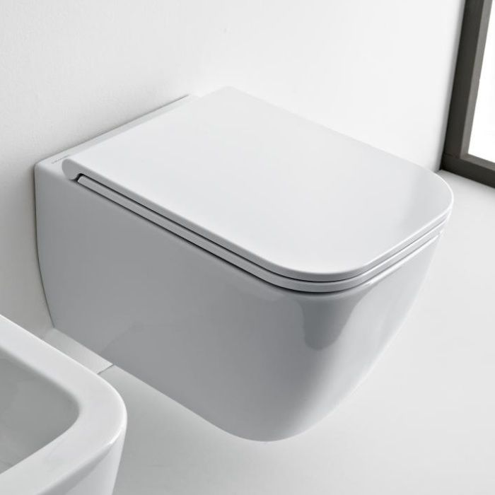 Унитаз подвесной безободковый белый Scarabeo Teorema 2.0, 5126CL