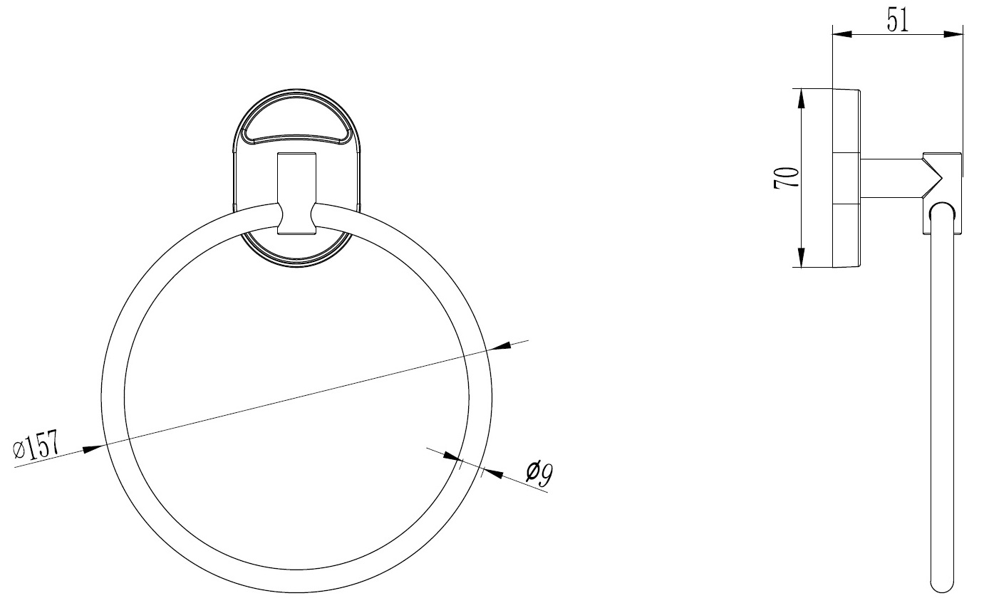 Держатель полотенца кольцо Ledeme L1904