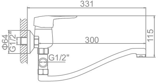 Смеситель для ванны Ledeme L2128