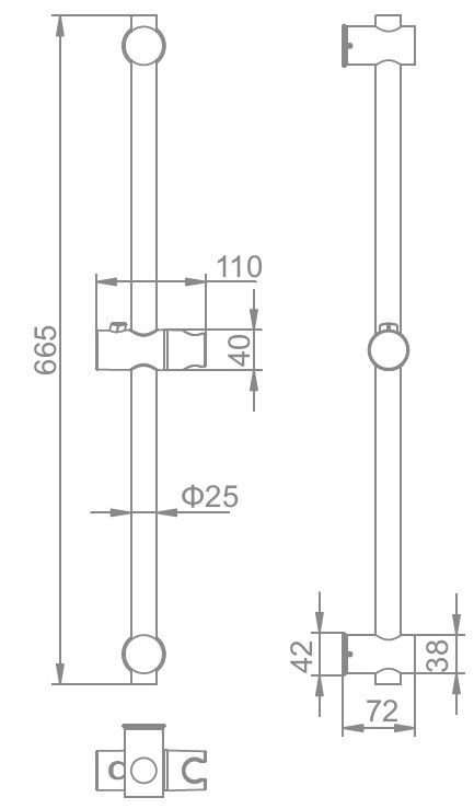 Душевая стойка из нержавеющей стали черная Ledeme L78001B-3