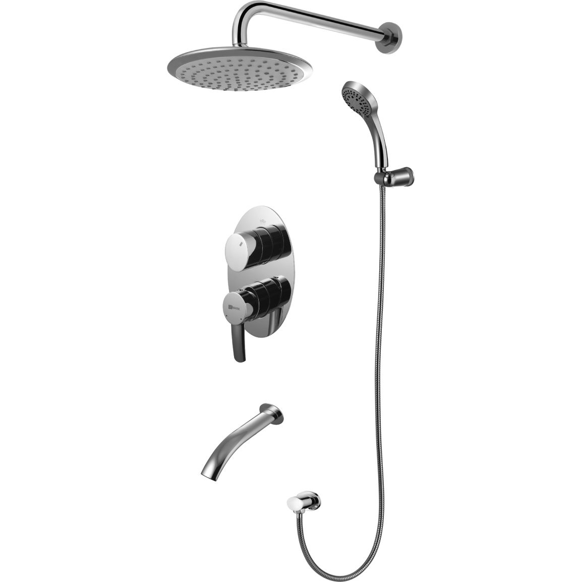 Смеситель для ванны и душа встраиваемый с дополнительной 5-функциональной лейкой Lemark Atlantiss, LM3222C