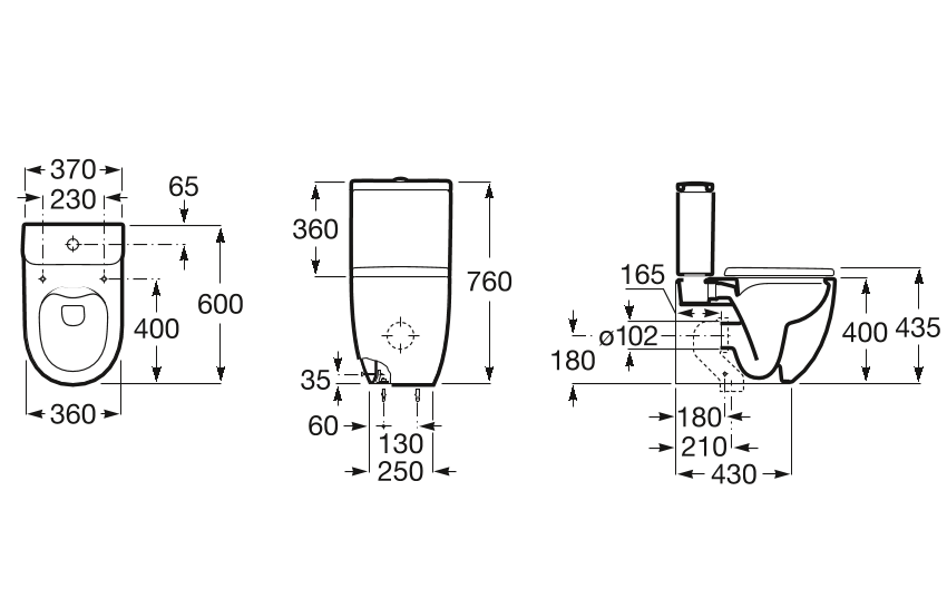 Унитаз напольный Roca N-Meridian Compact Rimless, A34224L000