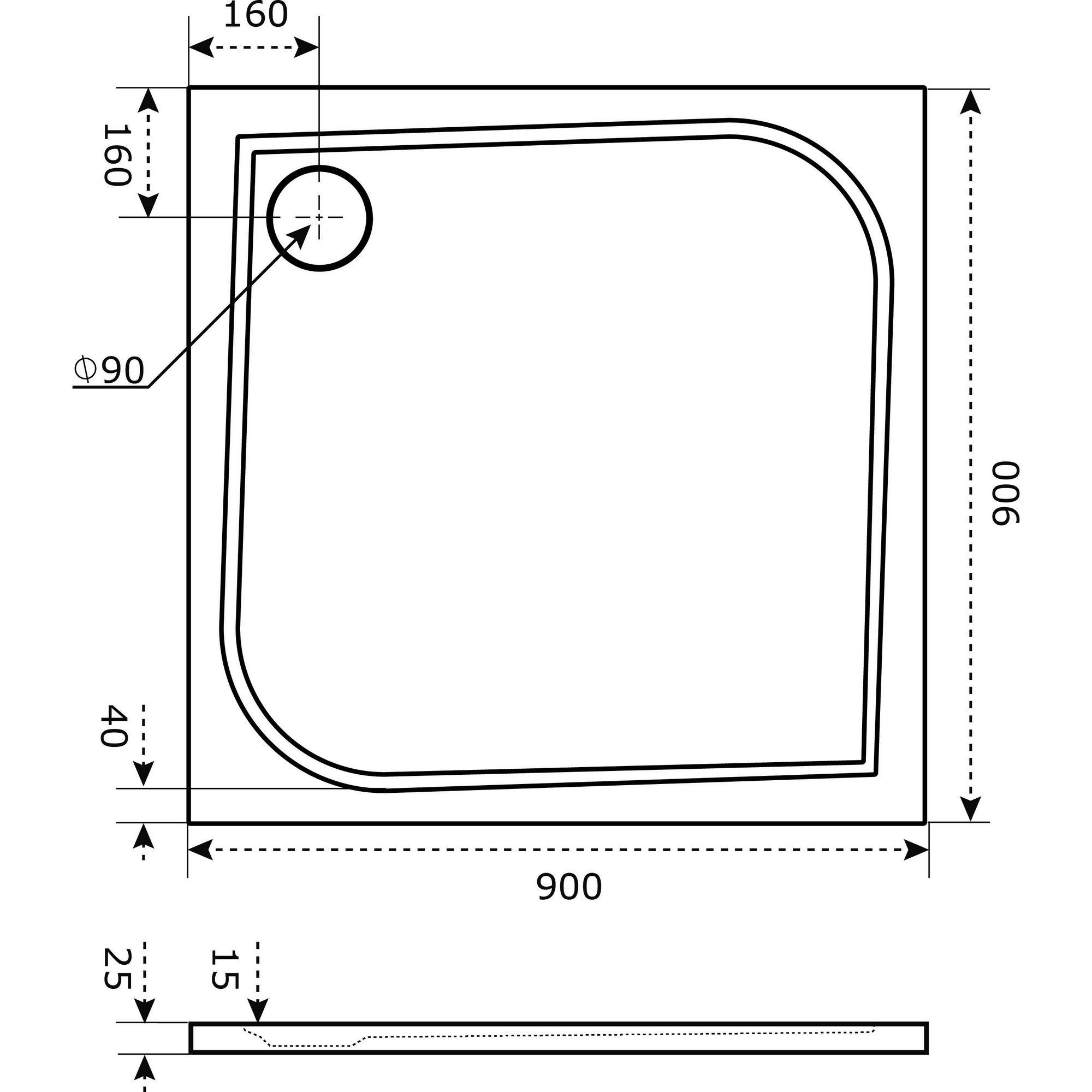 Мраморный душевой поддон Good Door Квадро 90x90, ЛП00008