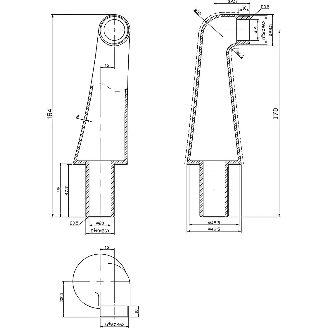 Комплект переходников для установки смесителя на борт ванны Lemark, LM8558CR