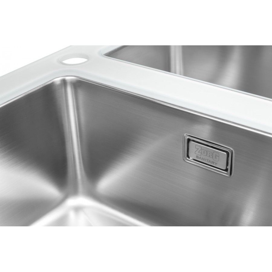 Мойка со стеклом ZorG GS 7850-2 white