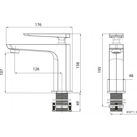 Смеситель для умывальника монолитный Lemark Prizma, LM3906C