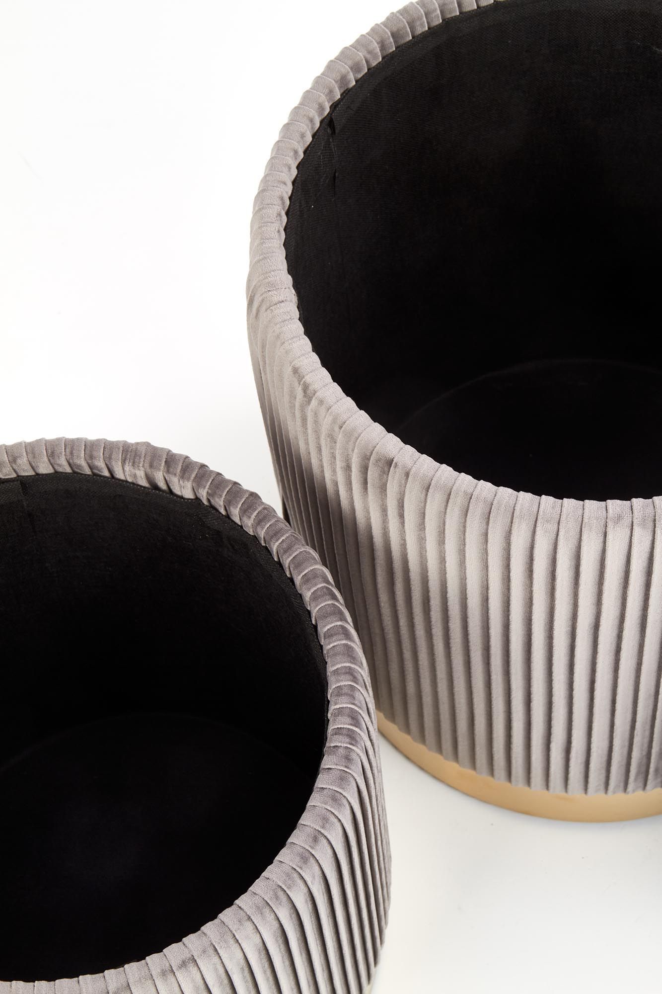 Комплект Halmar Monty (2 пуфа) серый/золотой, V-CH-MONTY-PUFA-POPIEL