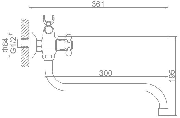 Смеситель для ванны Ledeme L2327