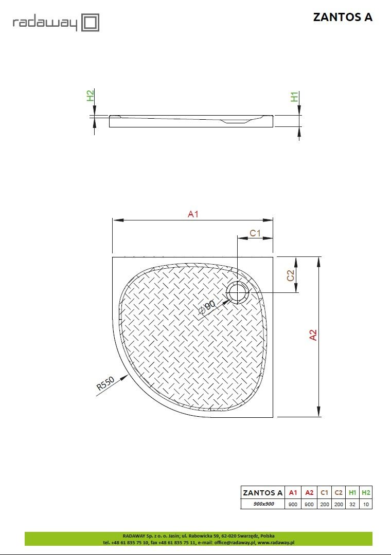 Душевой поддон Radaway Zantos A