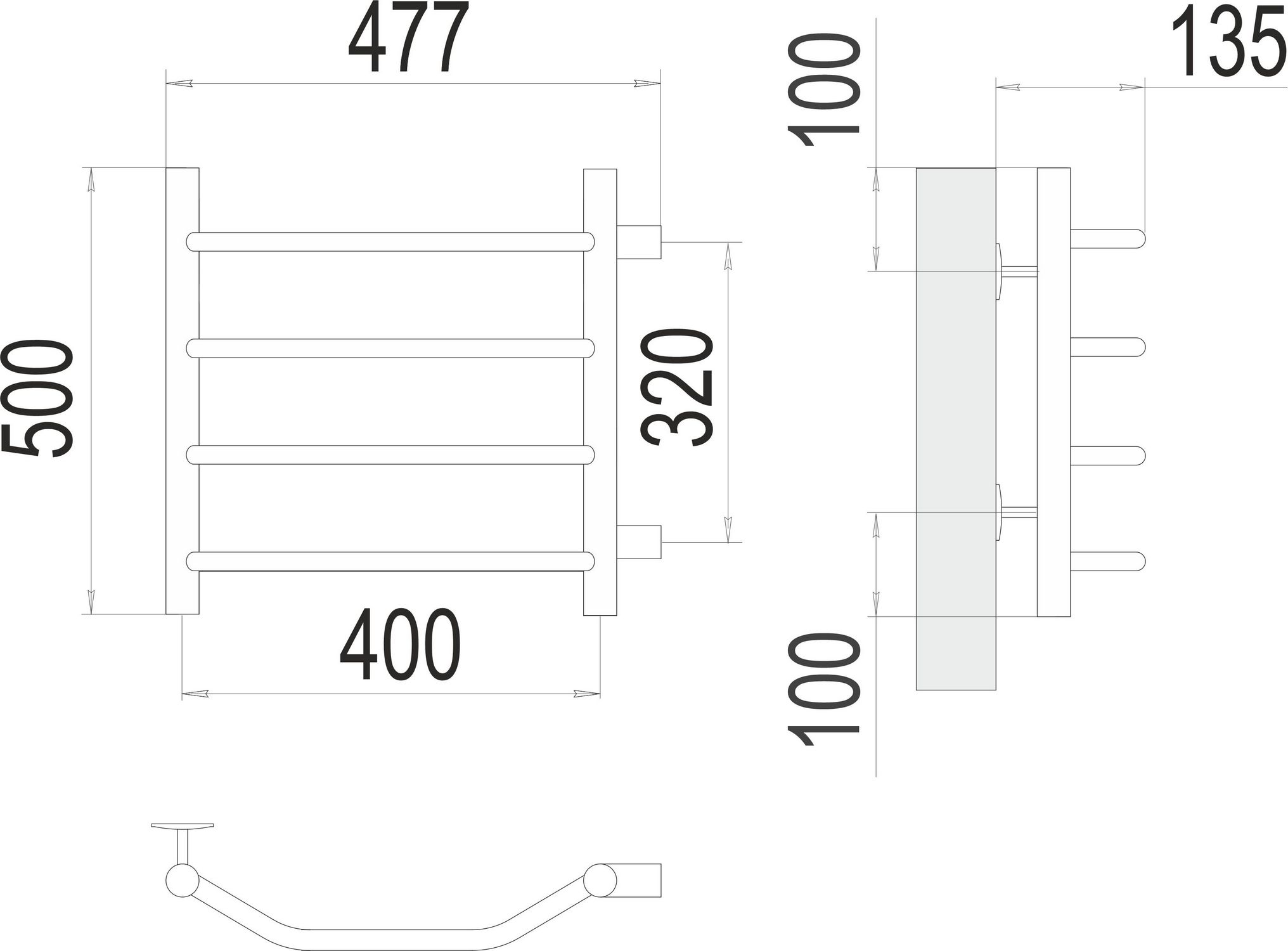 Полотенцесушитель Terminus Виктория П4 40x50 БП320