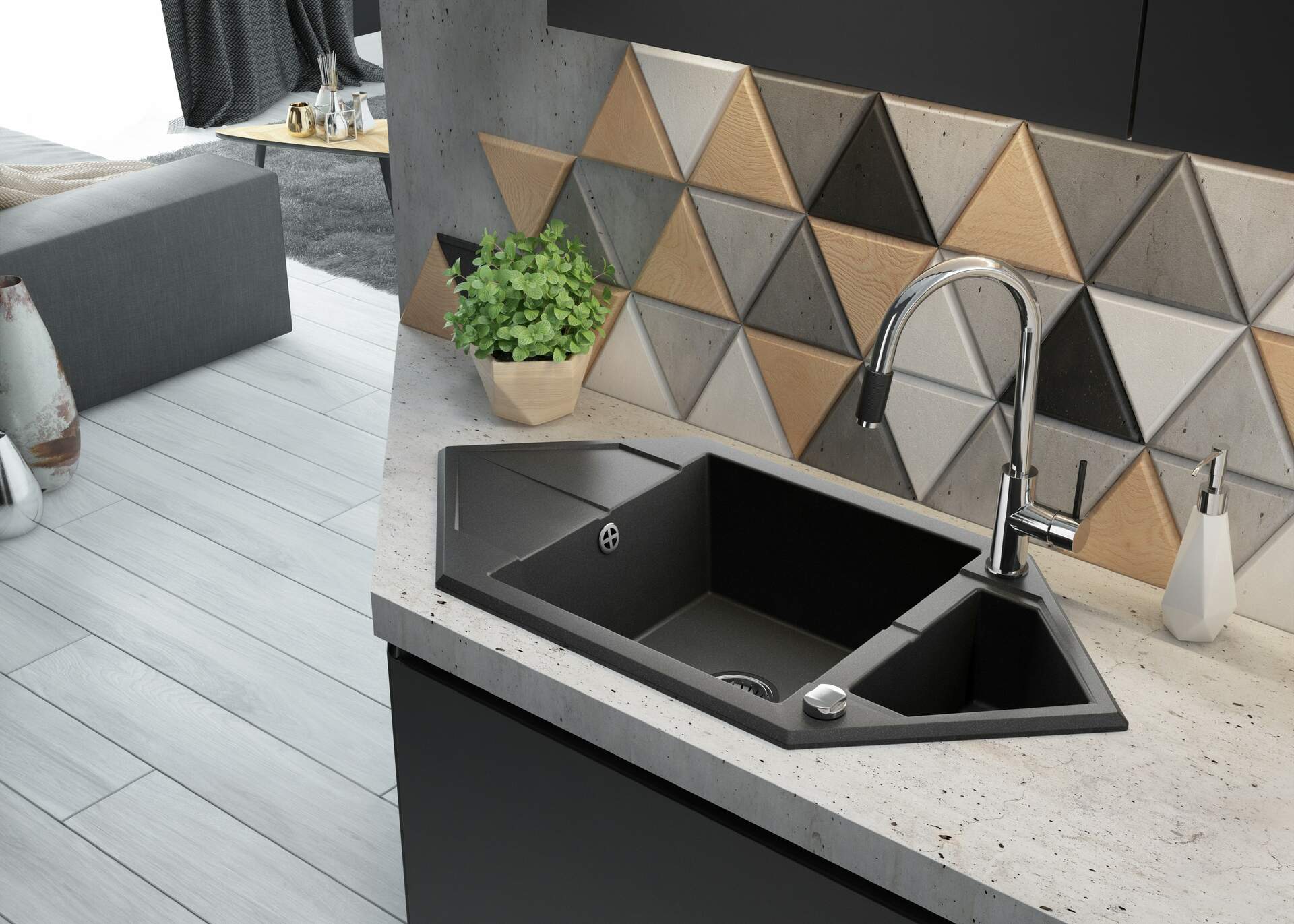 Смеситель для мойки с подключением фильтра для воды Deante Aster, BCA_064M