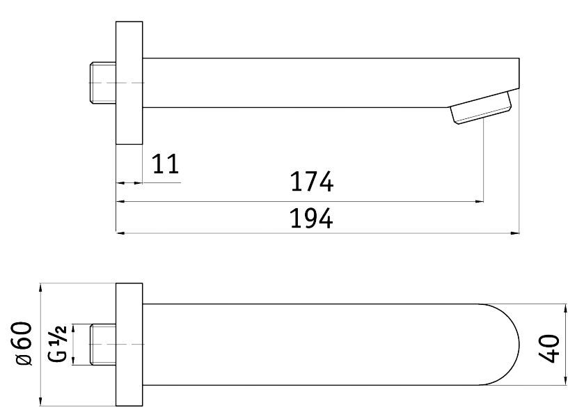 Излив для ванной овальный Deante Cascada, NAC_081K