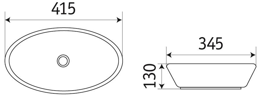 Раковина для ванной Ceramalux 40.5x33, 7138