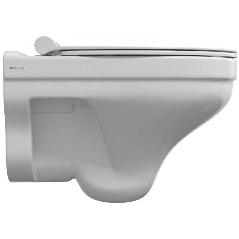 Унитаз подвесной Berges Albit S Rimless с тонким сиденьем, 082147