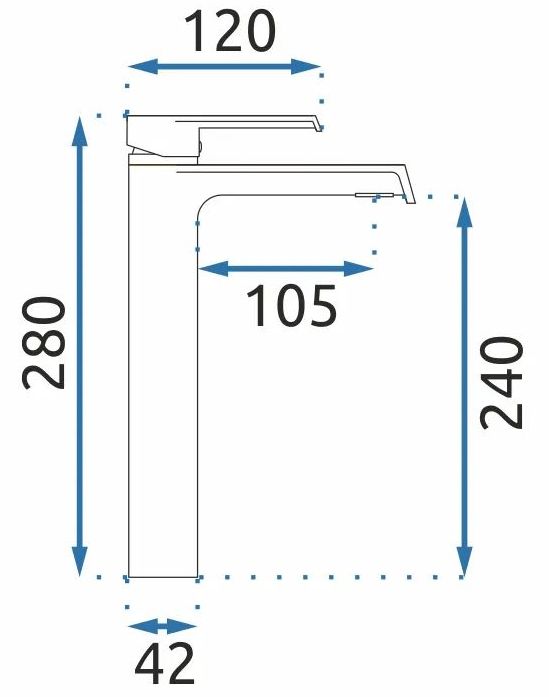 Смеситель для умывальника высокий Rea Hass Chrome, REA-B6207