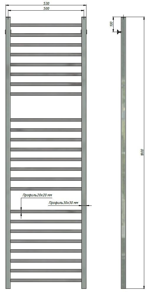 Полотенцесушитель Stinox Quatro Luxe 50x180