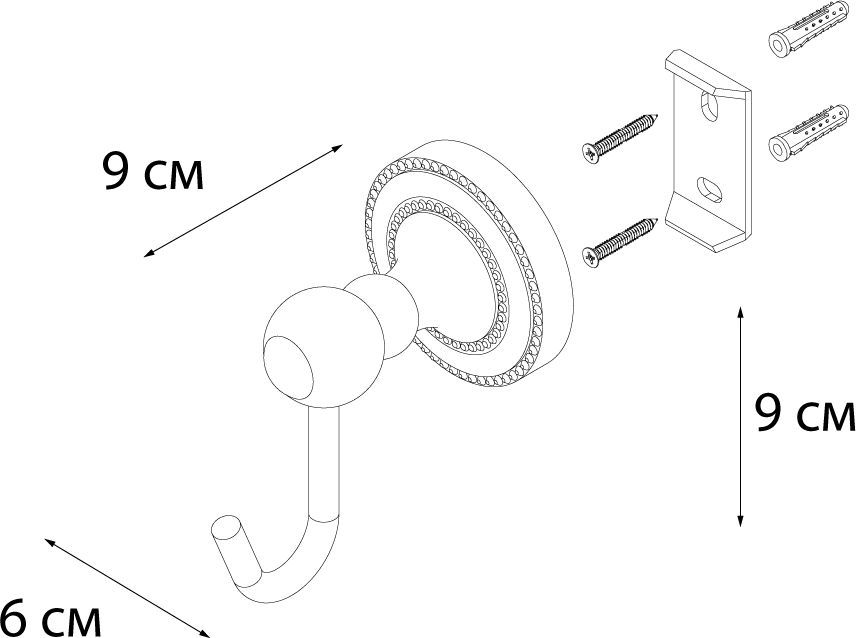 Крючок одинарный Fixsen Style, FX-41105
