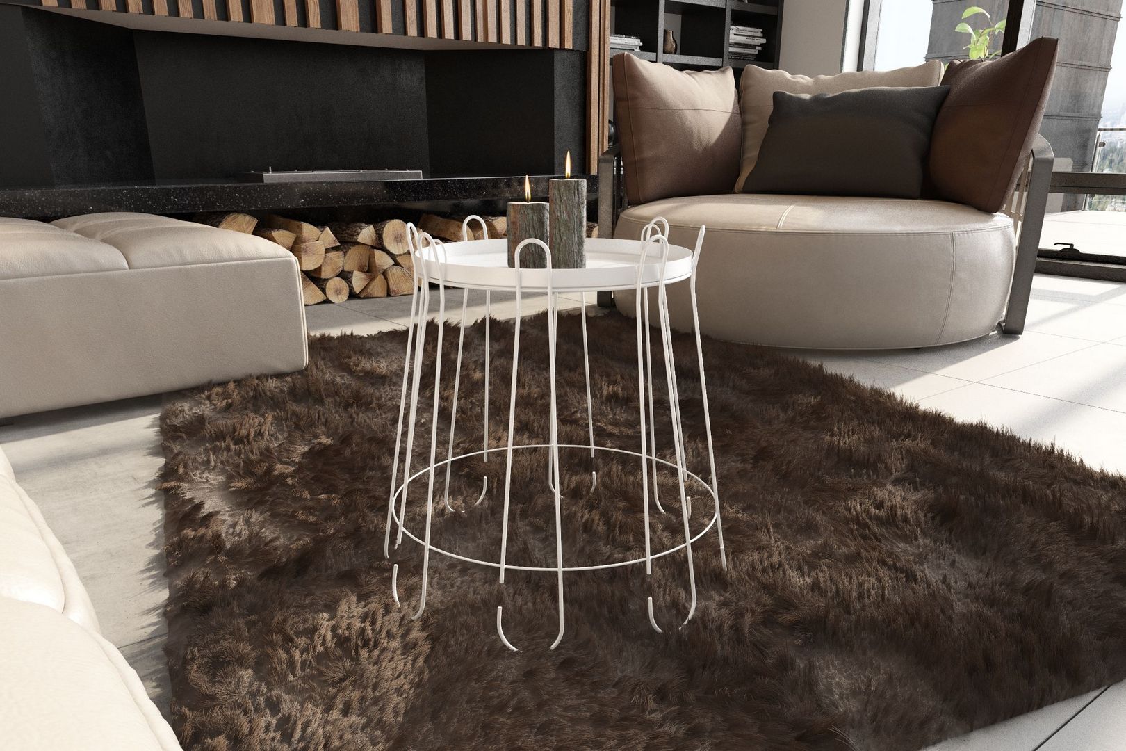 Столик журнальный Sheffilton SHT-CT6 белый муар, 172206