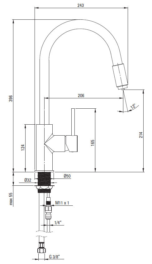 Смеситель для мойки с подключением фильтра для воды Deante Aster, BCA_064M