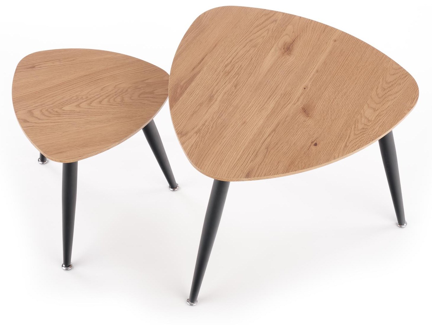 Комплект Halmar Nieca 2 (2 стола журнальных) дуб золотой/черный, 40/40/41 и 60/60/49, V-CH-NICEA_2-LAW