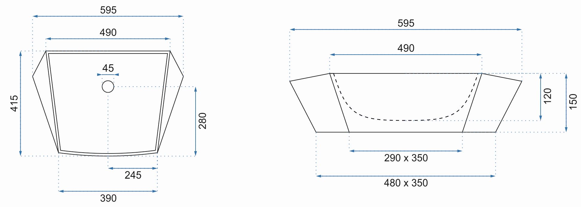 Умывальник Rea Lucy 59.5x41.5, REA-U0159