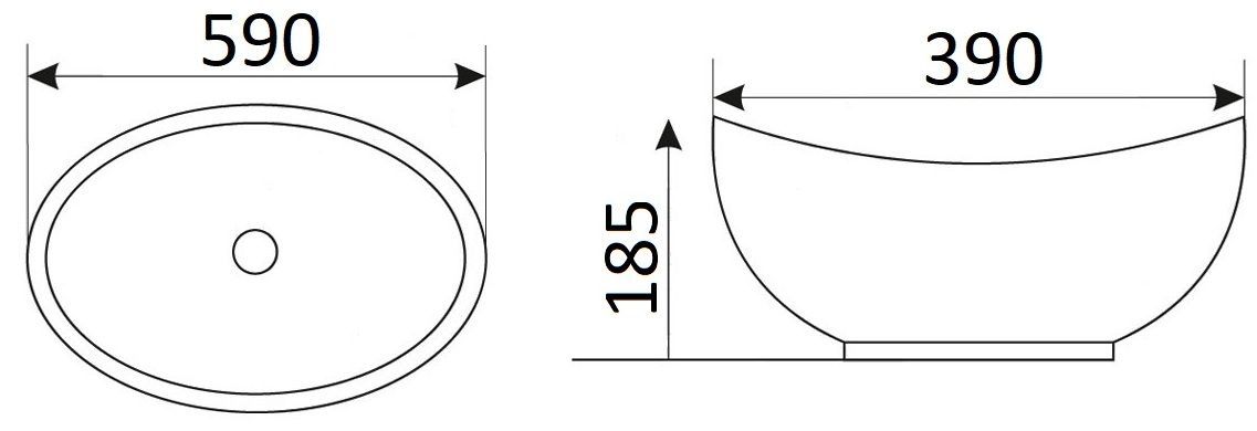 Раковина для ванной Ceramalux 60x37, 9019