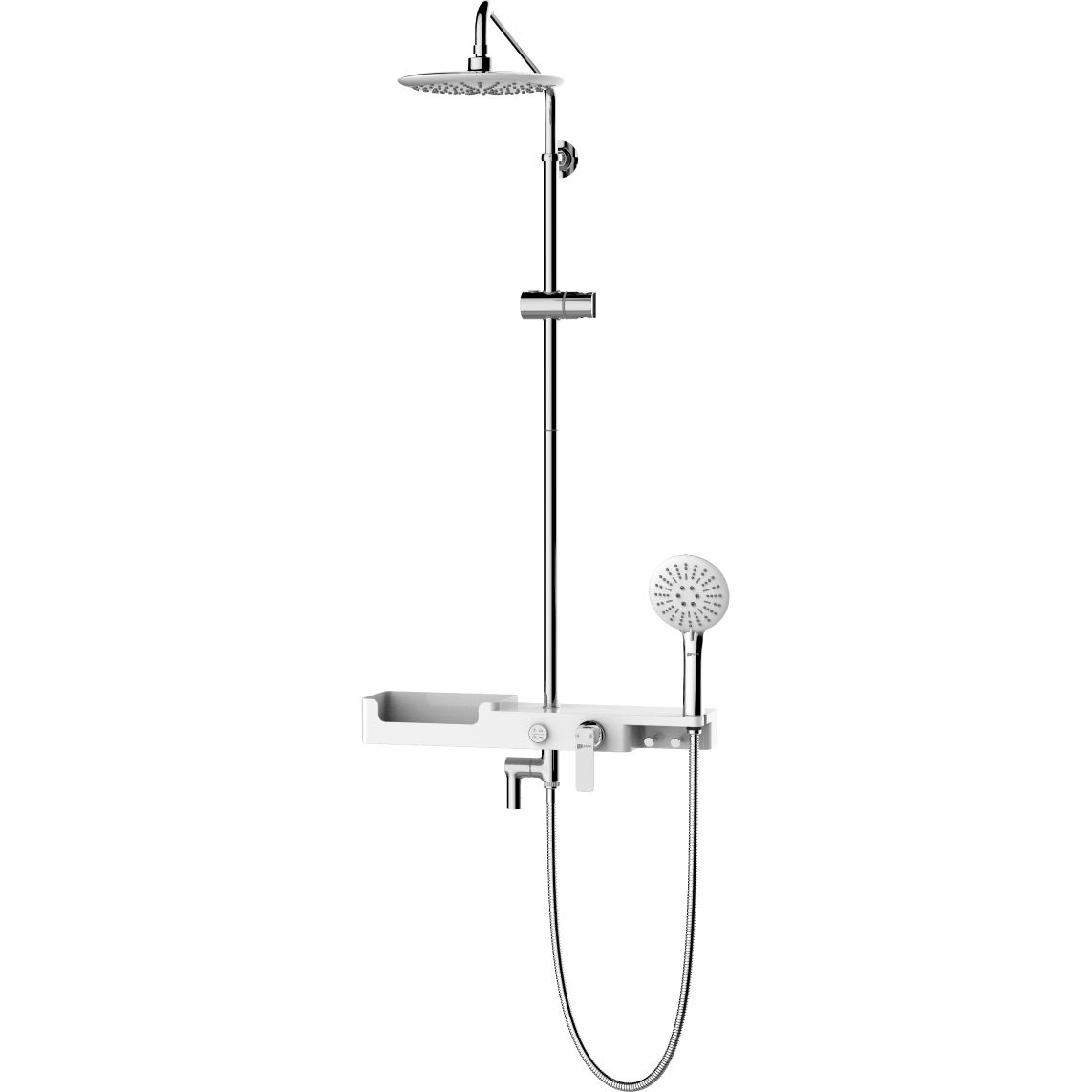 Смеситель для ванны с верхней душевой лейкой 3 функции поворотный излив Lemark Tropik, LM7007C