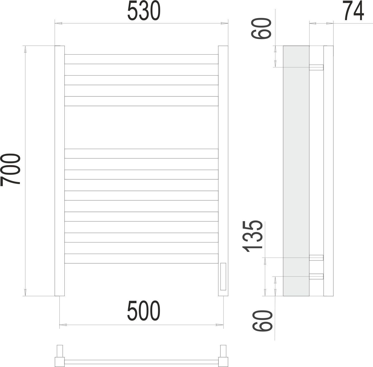 Электрический полотенцесушитель Terminus Енисей П9 50x70