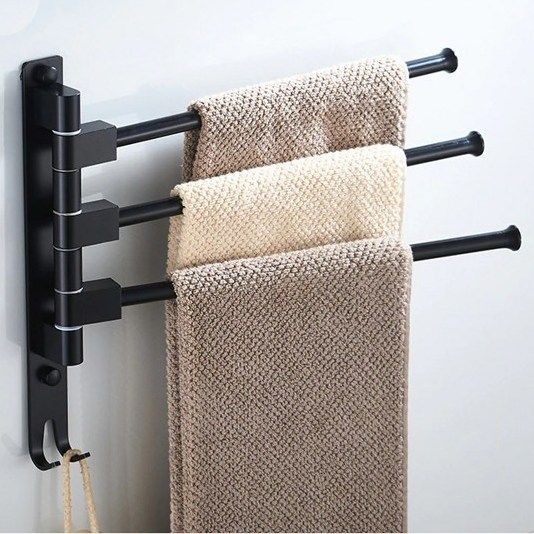 Полотенцедержатель поворотный с 3 крючками (черный) Ledeme L5513