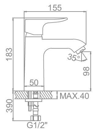 Смеситель для умывальника Ledeme L1034