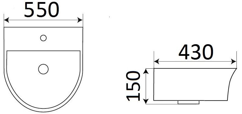 Раковина для ванной Ceramalux 55x42, 78370С