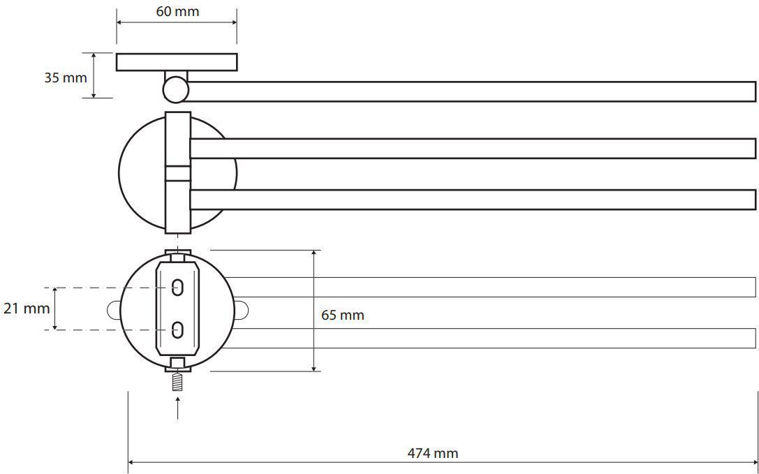 Полотенцедержатель двойной поворотный Bemeta Alfa, 102404101