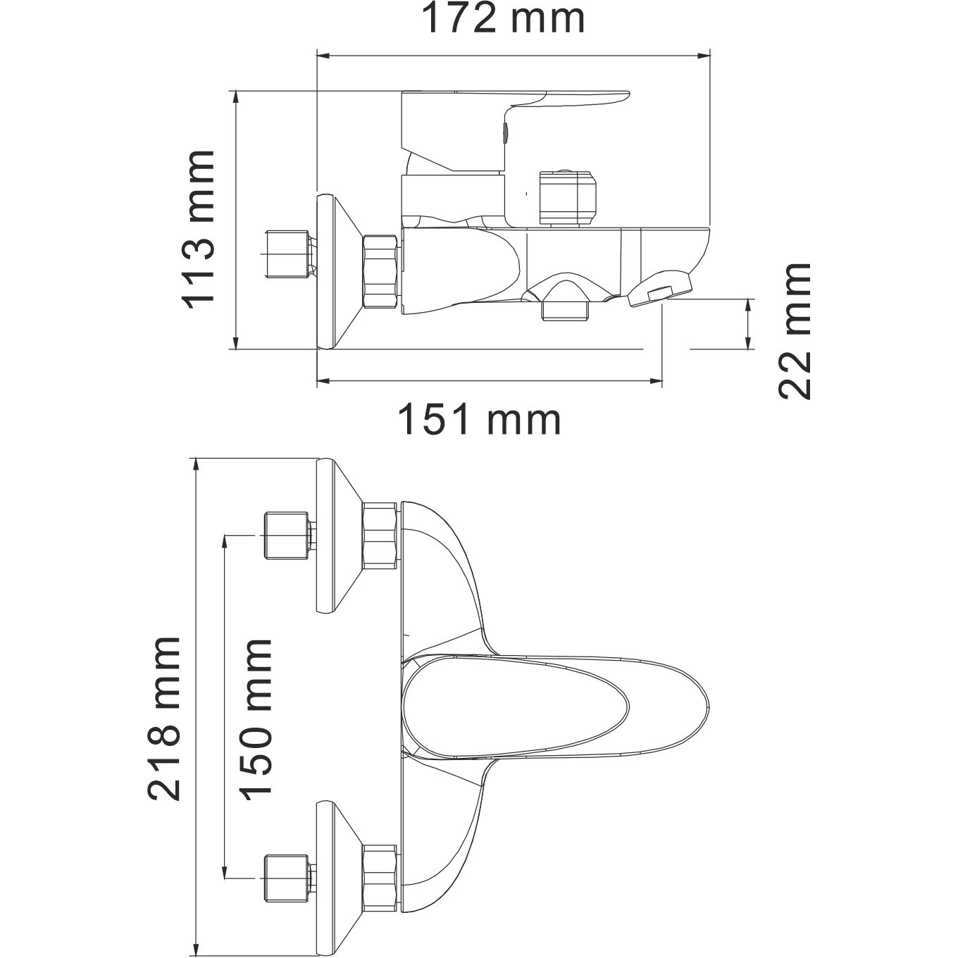 Смеситель для ванны с коротким изливом WasserKRAFT Leine, 3501