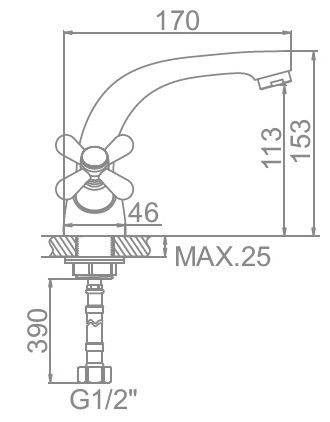 Смеситель для умывальника Ledeme L1318-2