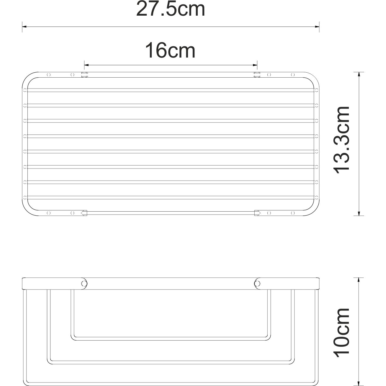 Полка металлическая прямая WasserKRAFT Elbe, K-711BLACK