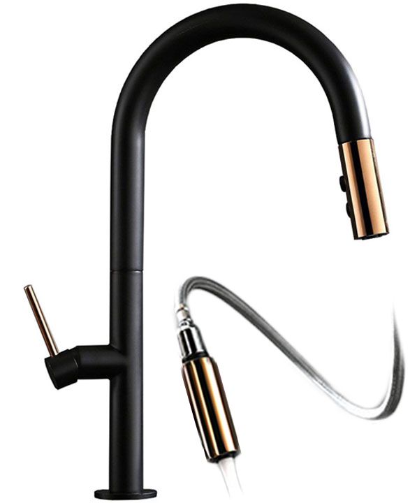 Смеситель для кухни Rea Apollo Black/Rose Gold, REA-B9600