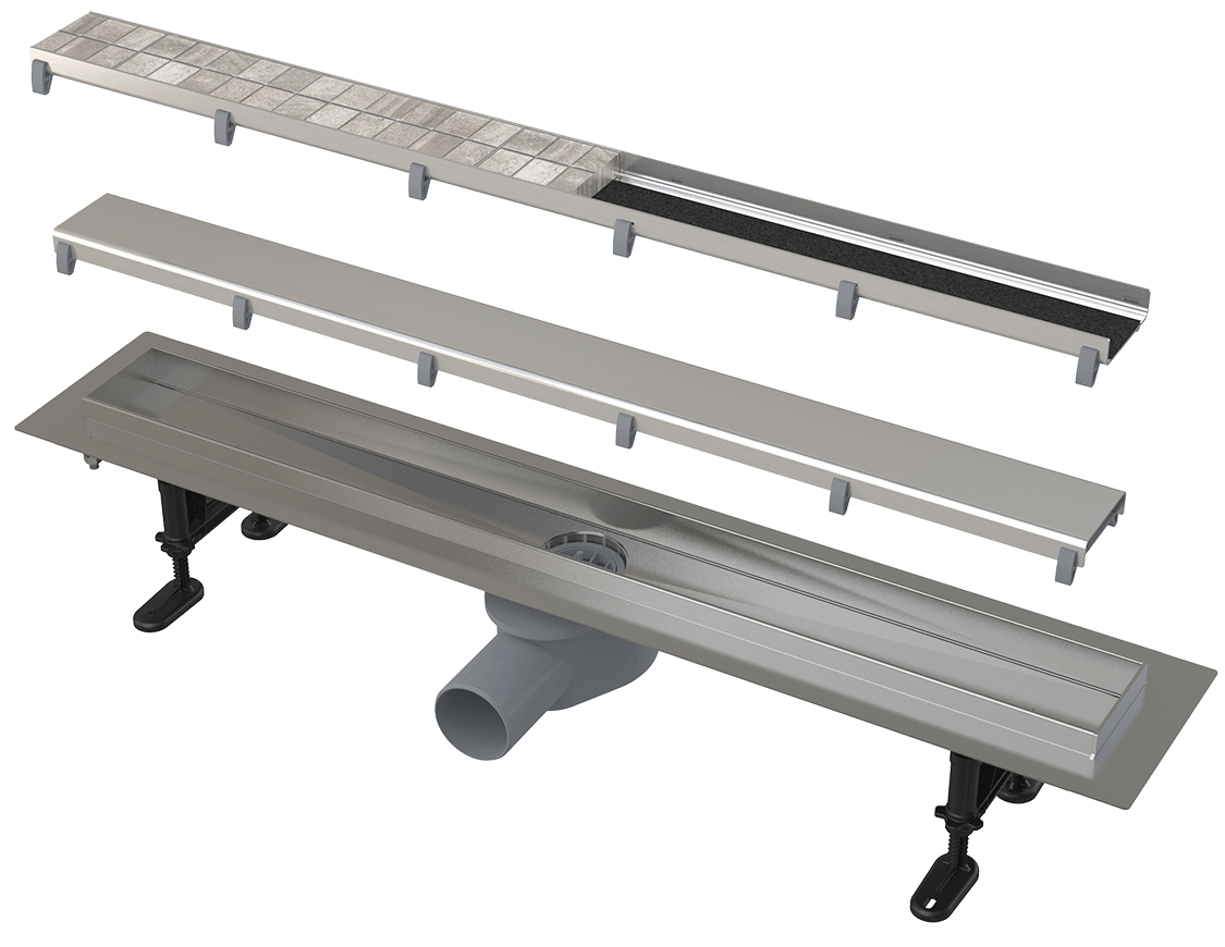 Водоотводящий желоб с двойной решеткой Alcaplast APZ13-DOUBLE9-950