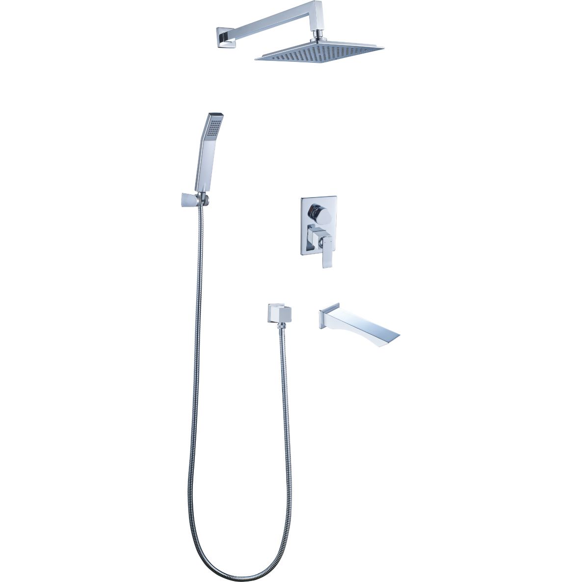 Смеситель для ванны и душа встраиваемый с дополнительной 1-функциональной лейкой Lemark Contest, LM5822CW