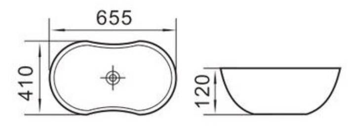 Раковина для ванной Ceramalux 66.5x41, 9175