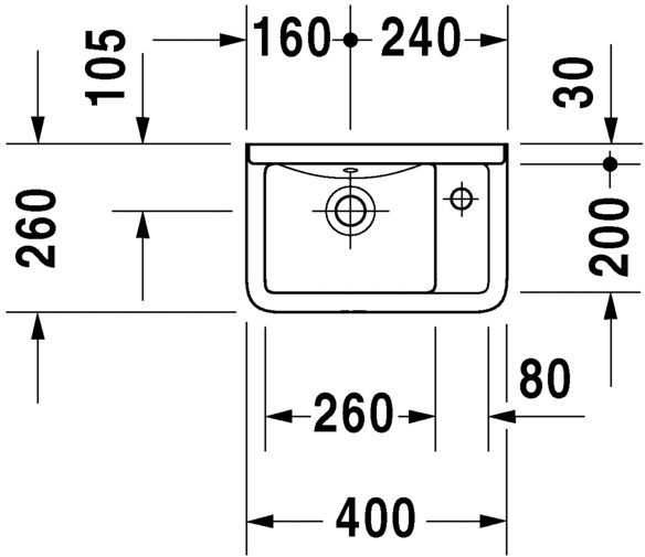 Умывальник Duravit Starck 3 40x26, 0751400000