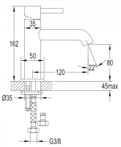 Смеситель для умывальника Omnires Y, Y1210CR