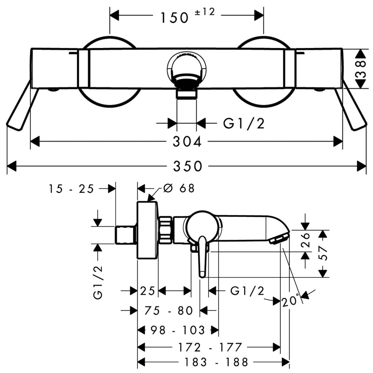 Термостат для ванны Hansgrohe Ecostat ComfortCare, 13115000