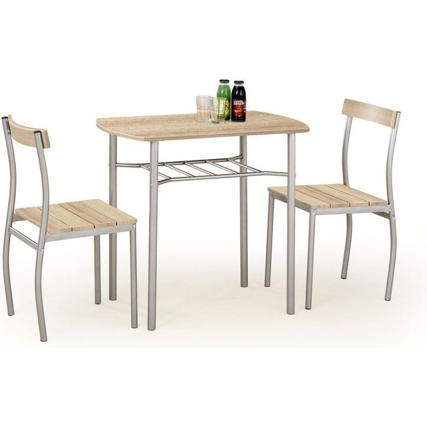 Комплект Halmar Lance (стол+ 2 стула) дуб сонома/серый, V-CH-LANCE-ZESTAW-SONOMA