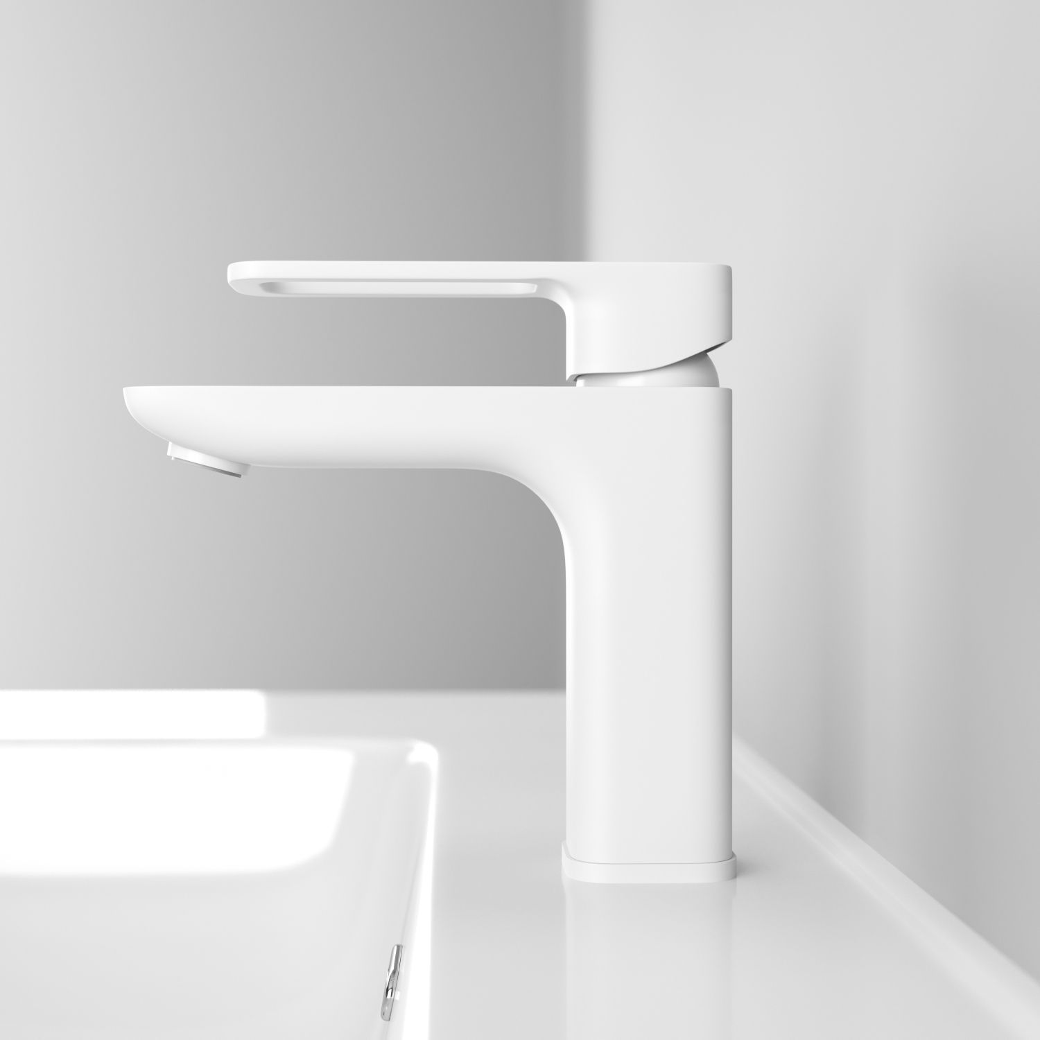 Смеситель для умывальника, белый матовый, Iddis Slide, SLIWT00i01