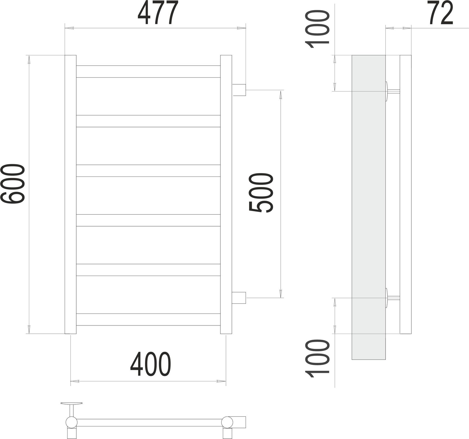 Полотенцесушитель Terminus Аврора П6 40x60 БП500