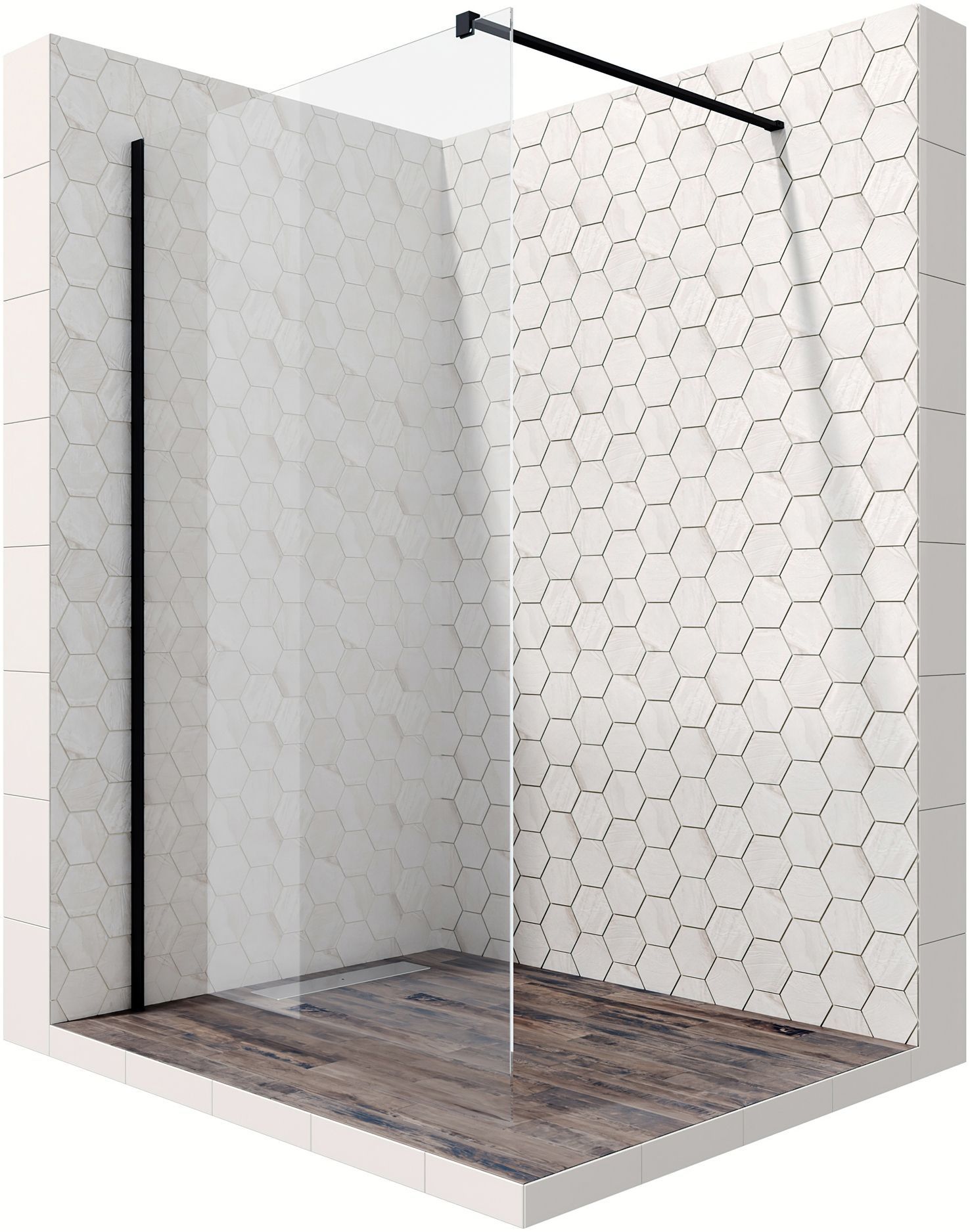 Душевое ограждение Ambassador Walk-in Black 15031112