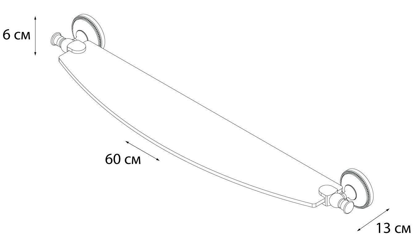 Полка стеклянная Grampus Alfa, GR-9503